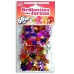 Brillantina C/Formas Flowers X 5 sobres