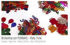 Brillantina C/Formas Party Time x 5 sobres