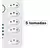 Extensão tomada com 5 tomadas + 4 Usbs + 1 Type C BMAX | BM-8696 - loja online