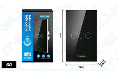 Interruptor inteligente touch 3 botões