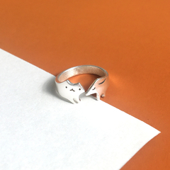 Anillo gato y perro plata
