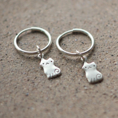 Aros gato mini de plata