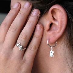 Anillo + aros gato de plata en internet