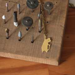 Collar gato del amor bronce - Joyas Animaluchitis