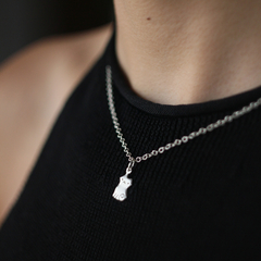 Collar + anillo gato de plata