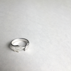 Anillo perro salchicha plata - tienda online