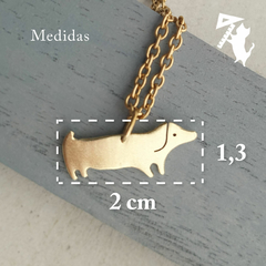 Collar perro salchicha de bronce - Joyas Animaluchitis