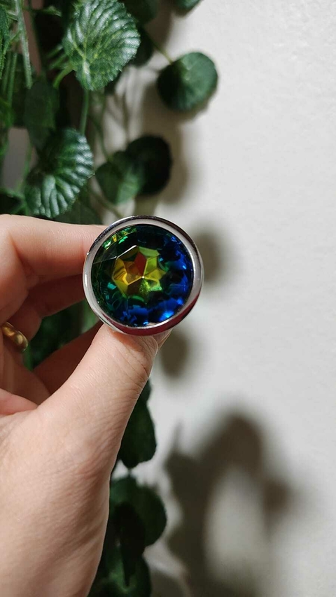 Plug Jóia anal em aço tam. P Furta cor redondo