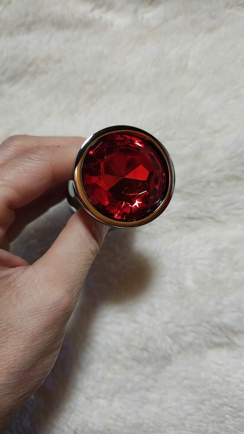 Plug Anal em aço Tam. G - Pedra Vermelha