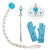 Kit Acessórios Frozen Elsa C/ Varinha, Luvas, Trança E Coroa - comprar online
