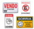 4 Placas de Sinalização Vendo - Vende-se Com Espaço Para Incluir o Telefone 20x30 Poliestireno Resiste a Chuva e Sol na internet