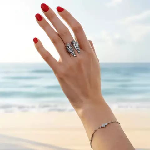Anillo Acero Alas Ángel Wings Regulable - comprar online