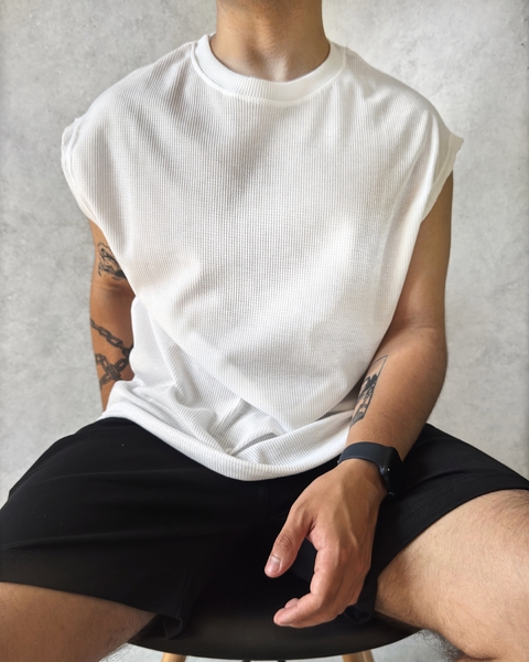 Musculosa Waffle Blanca