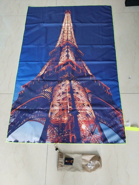 Toallon secado rápido estampado torre eiffel