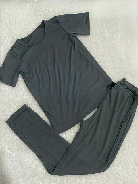 Pijamas morley LARGO manga CORTA gris oscuro - comprar online