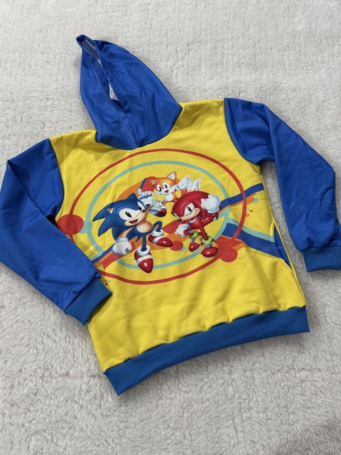 Buzo NIÑO full estampa sonic amarillo - comprar online