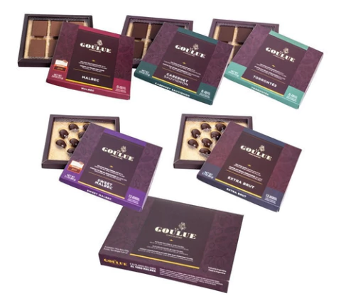 Pack #11 La Goulue Chocolates 5 Varietales + 1x6 Alfajores De Malbec