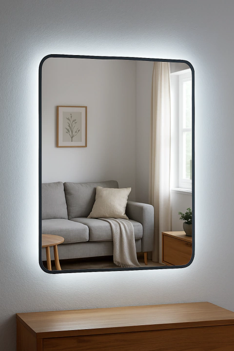 Espejo Rectangular 70x100cm Led Borde Simil Hierro de Pvc - comprar online