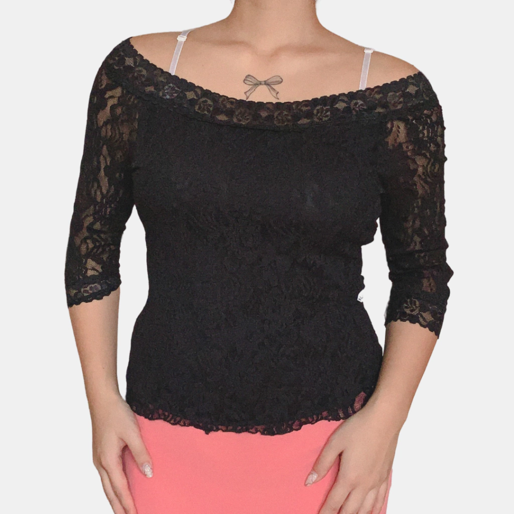 blusa off shoulder renda