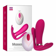 VIBRADOR "MASSAGER" TRIPLE ESTIMULACION RECARGABLE CON CONTROL REMOTO 9X3CM. TJ1007 - comprar online