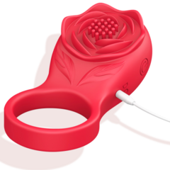 ANILLO VIBRADOR "ROSE" RECARGABLE EN FORMA DE ROSA CON APP 9,5X3,5CM. TJ3003 - comprar online