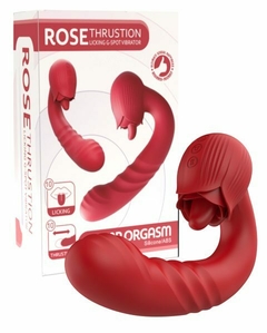 VIBRADOR "ROSE" USB CON LENGUA ESTIMULADORA DE CLITORIS, SUBE Y BAJA EN PUNTO G 13X3,5CM. TJ3041 - tienda online
