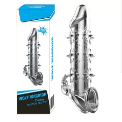 FUNDA WOLF WARRIOR 13,8X3CM - TACHAS EN PUNTA + ESTIMULADOR CLITORIAL. PP29 en internet