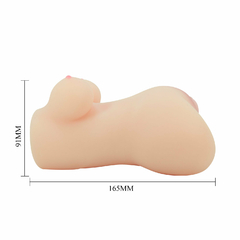 MASTURBADOR "HANNAH" MINI TORSO CON TETAS, ANO Y VAGINA TEXTURADOS 16,5X9,1CM. BM-009247N - eclipsia