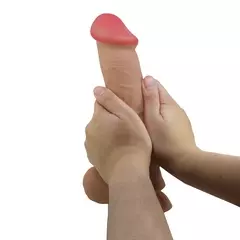 DILDO VERTEBRADO CON VENTOSA, TESTICULOS Y PIEL EXTENSIBLE 26X5,5CM. BW-008103NRG - tienda online