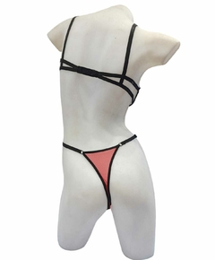 CONJUNTO ELECTRA DE ENCAJE- CORPIÑO CON ARCO Y TANGA CON ARNES. EXELECTRA - comprar online