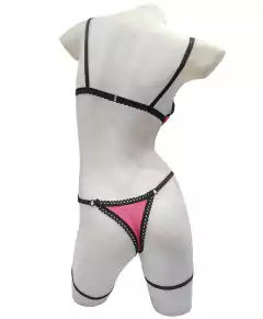 CONJUNTO VENUS DE TUL- CORPIÑO TRIANGULITO TANGA DE TUL CON PORTALIGAS. EXVENUS - comprar online