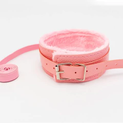 COLLAR ECOCUERO CON CORREA E INTERIOR DE PELUCHE. EC-COLLAR-N - tienda online