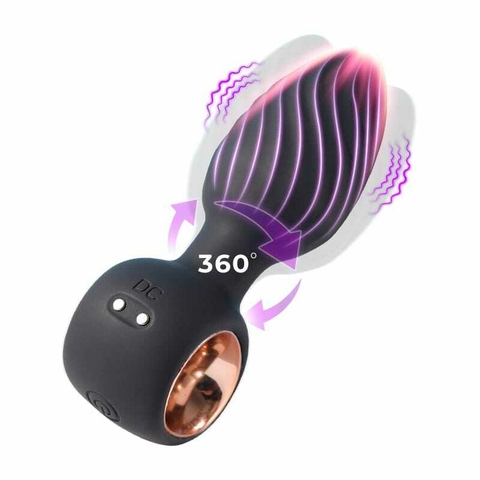 PLUG ANAL "AISI" CON VIBRACION, MOVIMIENTO Y CONTROL REMOTO - RECARGABLE 11x8x3,5CM. SW1123