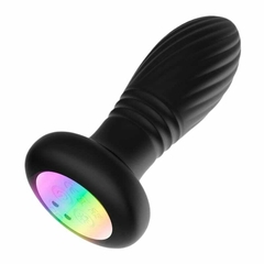 PLUG ANAL "THRUSTING" VIBRADOR, RECARGABLE, CON MOVIMIENTO, LUZ Y CONTROL REMOTO. SW3023