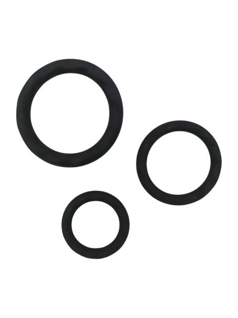 KIT DE ANILLOS SILICONA NEGRA PIEL DE DURAZNO CON TEXTURA . TJ3113 - comprar online