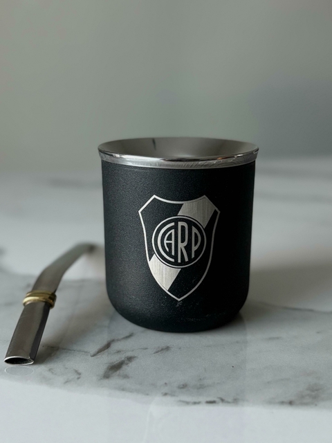 Mate de Acero de River + Bombilla