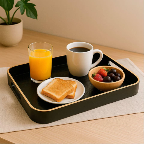 BANDEJA RECTANGULAR CON ASAS NEGRA - comprar online