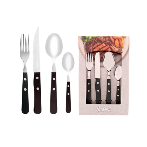 JUEGO DE CUBIERTOS DAILY X24 ACERO INOX NEGRO HUDSON