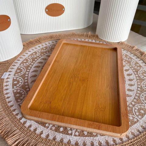 BANDEJA RECTANGULAR DE BAMBU 29CM - comprar online