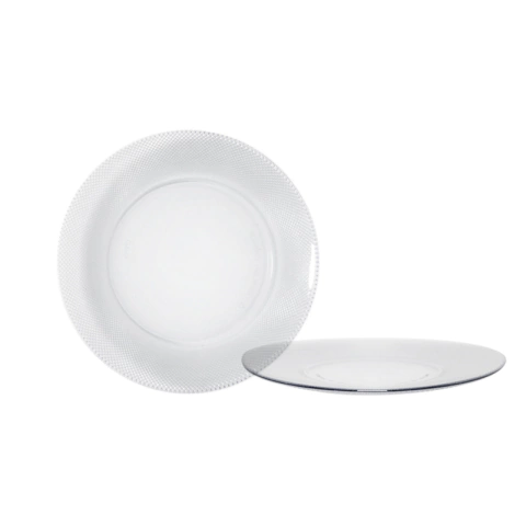 PLATO PLAYO DE VIDRIO GEMA DURAX PLATA / DORADO