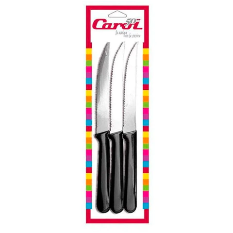 CUCHILLO MANG.PLAST X3 CAROL NEGRO