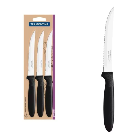 CUCHILLO X12 IPANEMA MANGO PLASTICO TRAMONTINA NEGRO