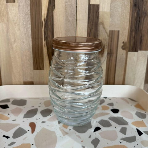 FRASCO DE VIDIRO CIRCULAR CON TAPA DE METAL 1000ML - comprar online