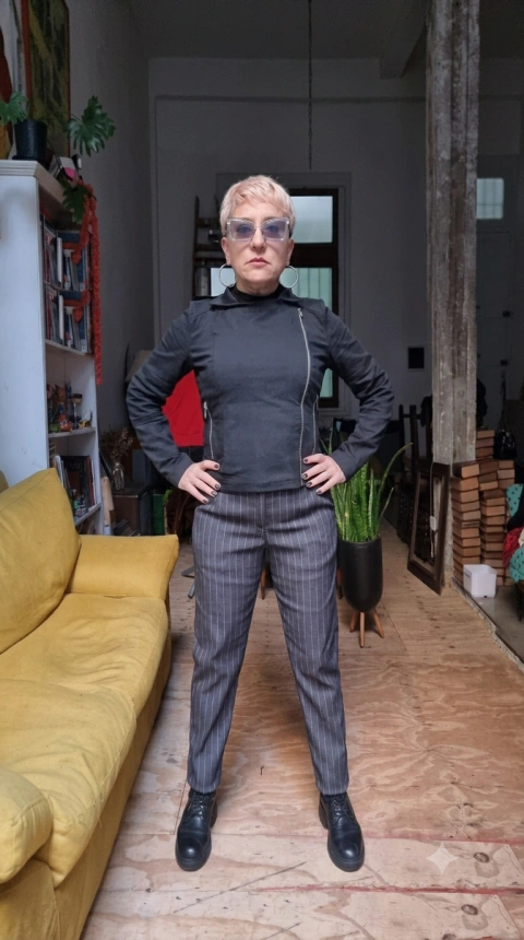 Pantalón Berlín Gris a Rayas