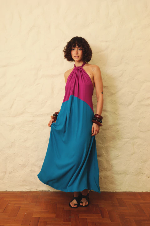 VESTIDO DUO PITAYA AZUL - comprar online