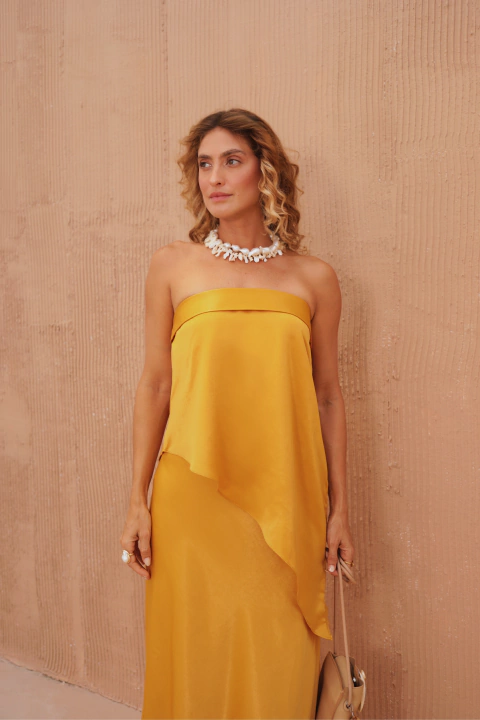 BLUSA LENÇO AMARELO OURO