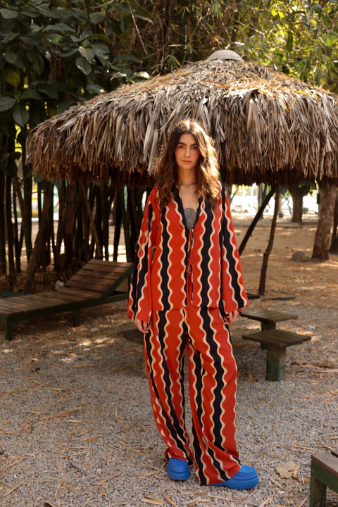 CAMISA BLAZER + CALÇA SLEEP CORAL