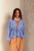 BLUSA BABADO COM MANGAS AZUL