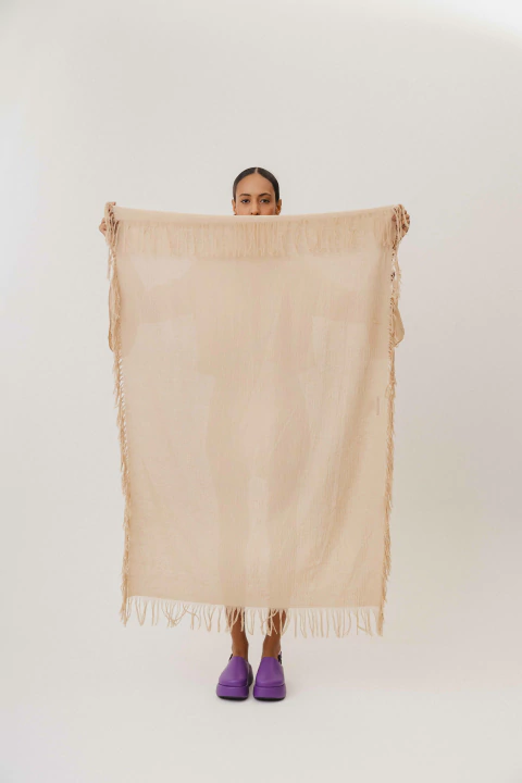 CANGA SAIA COM FIVELA BEGE