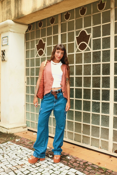 CALÇA JEANS CARGO